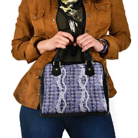 Hawaiian Ohia Lehua Lei Shoulder Handbag Plaid Palaka Uliuli hohonu Pattern - Polynesian Pride