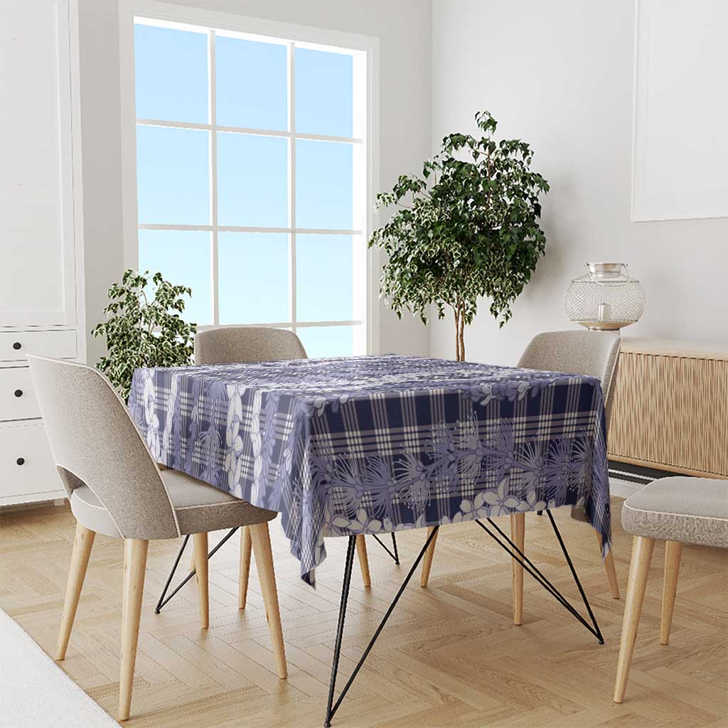 Hawaiian Ohia Lehua Lei Tablecloth Plaid Palaka Uliuli hohonu Pattern - Polynesian Pride
