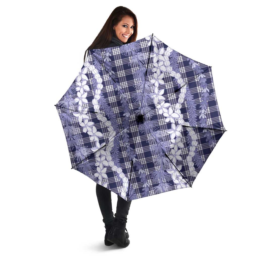 Hawaiian Ohia Lehua Lei Umbrella Plaid Palaka Uliuli hohonu Pattern LT9 - Polynesian Pride