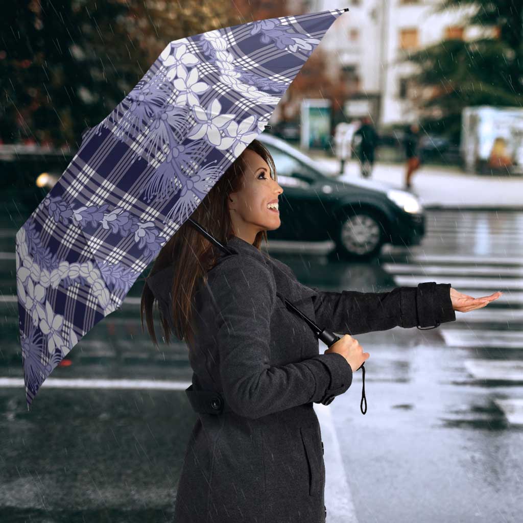 Hawaiian Ohia Lehua Lei Umbrella Plaid Palaka Uliuli hohonu Pattern LT9 - Polynesian Pride