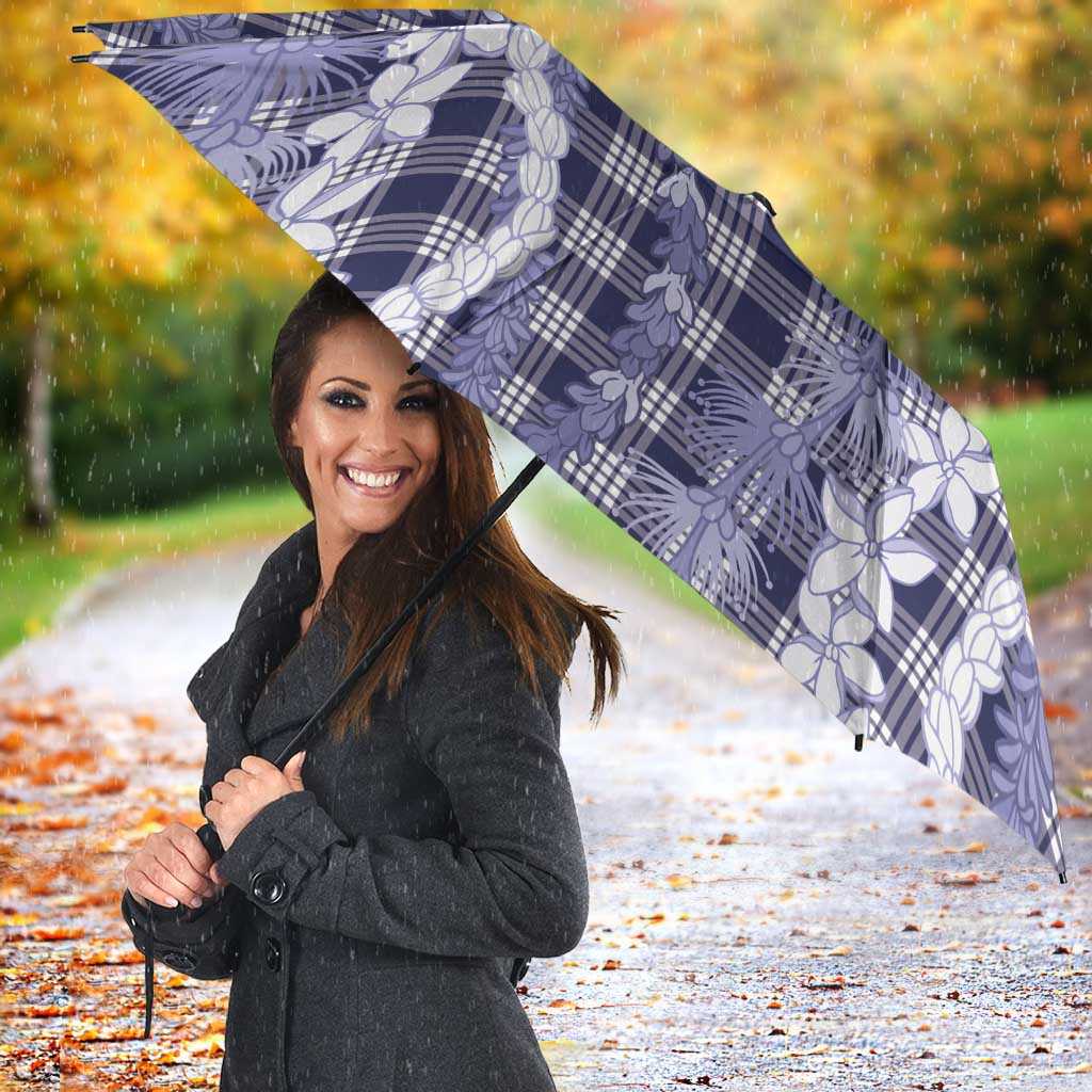 Hawaiian Ohia Lehua Lei Umbrella Plaid Palaka Uliuli hohonu Pattern LT9 - Polynesian Pride
