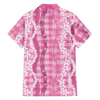 Hawaiian Ohia Lehua Lei Family Matching Summer Maxi Dress and Hawaiian Shirt Plaid Palaka Akala Pattern - Polynesian Pride