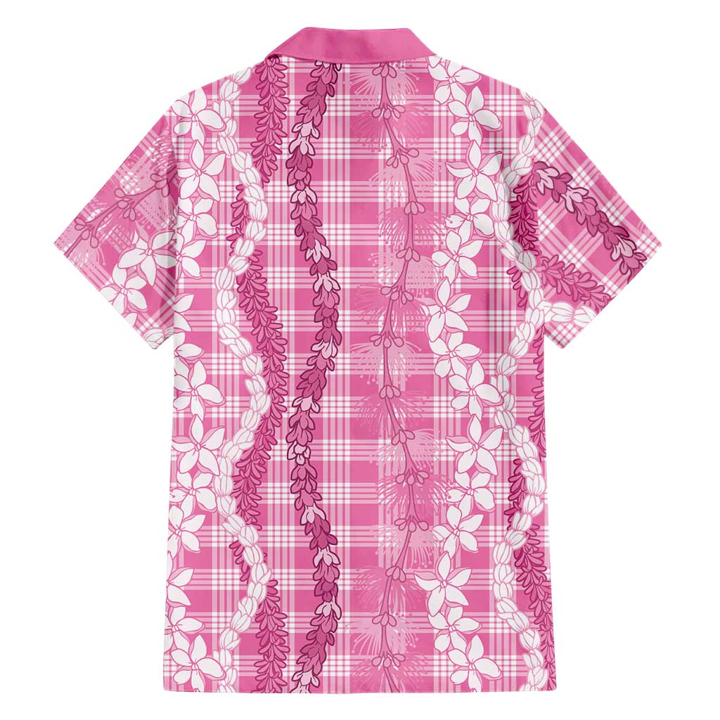 Hawaiian Ohia Lehua Lei Family Matching Tank Maxi Dress and Hawaiian Shirt Plaid Palaka Akala Pattern LT9 - Polynesian Pride