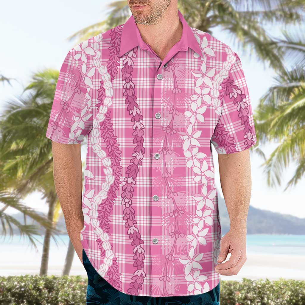 Hawaiian Ohia Lehua Lei Hawaiian Shirt Plaid Palaka Akala Pattern - Polynesian Pride
