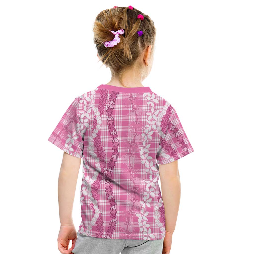 Hawaiian Ohia Lehua Lei Kid T Shirt Plaid Palaka Akala Pattern - Polynesian Pride