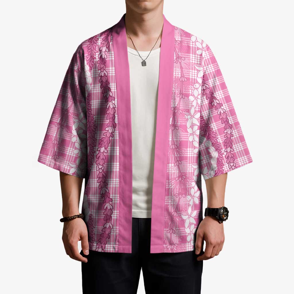 Hawaiian Ohia Lehua Lei Kimono Plaid Palaka Akala Pattern - Polynesian Pride