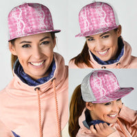 Hawaiian Ohia Lehua Lei Mesh Trucker Cap Plaid Palaka Akala Pattern - Polynesian Pride