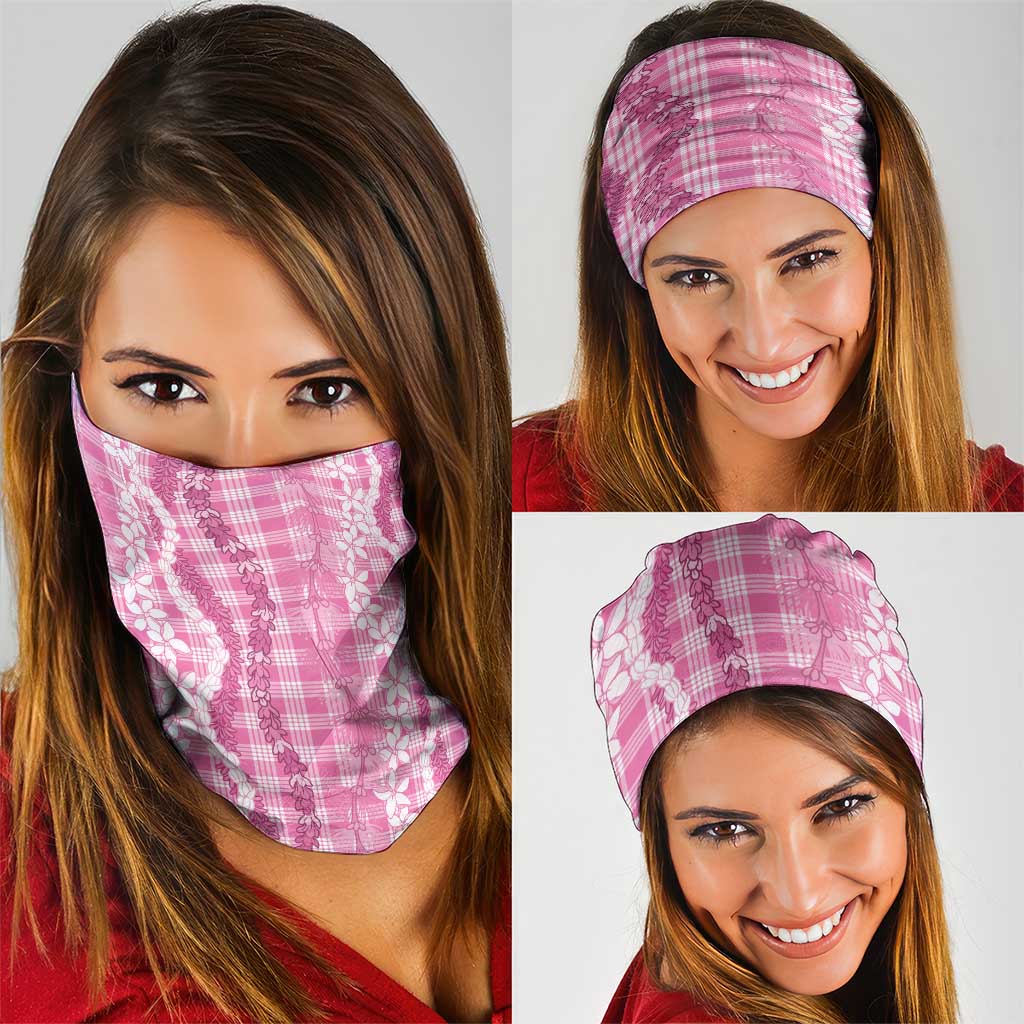 Hawaiian Ohia Lehua Lei Neck Gaiter Plaid Palaka Akala Pattern - Polynesian Pride