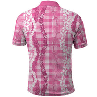 Hawaiian Ohia Lehua Lei Polo Shirt Plaid Palaka Akala Pattern - Polynesian Pride