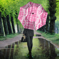 Hawaiian Ohia Lehua Lei Umbrella Plaid Palaka Akala Pattern - Polynesian Pride