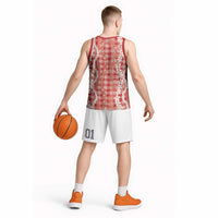 Hawaiian Ohia Lehua Lei Basketball Jersey Plaid Palaka Ulaula Pattern - Polynesian Pride