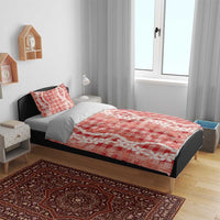 Hawaiian Ohia Lehua Lei Bedding Set Plaid Palaka Ulaula Pattern - Polynesian Pride