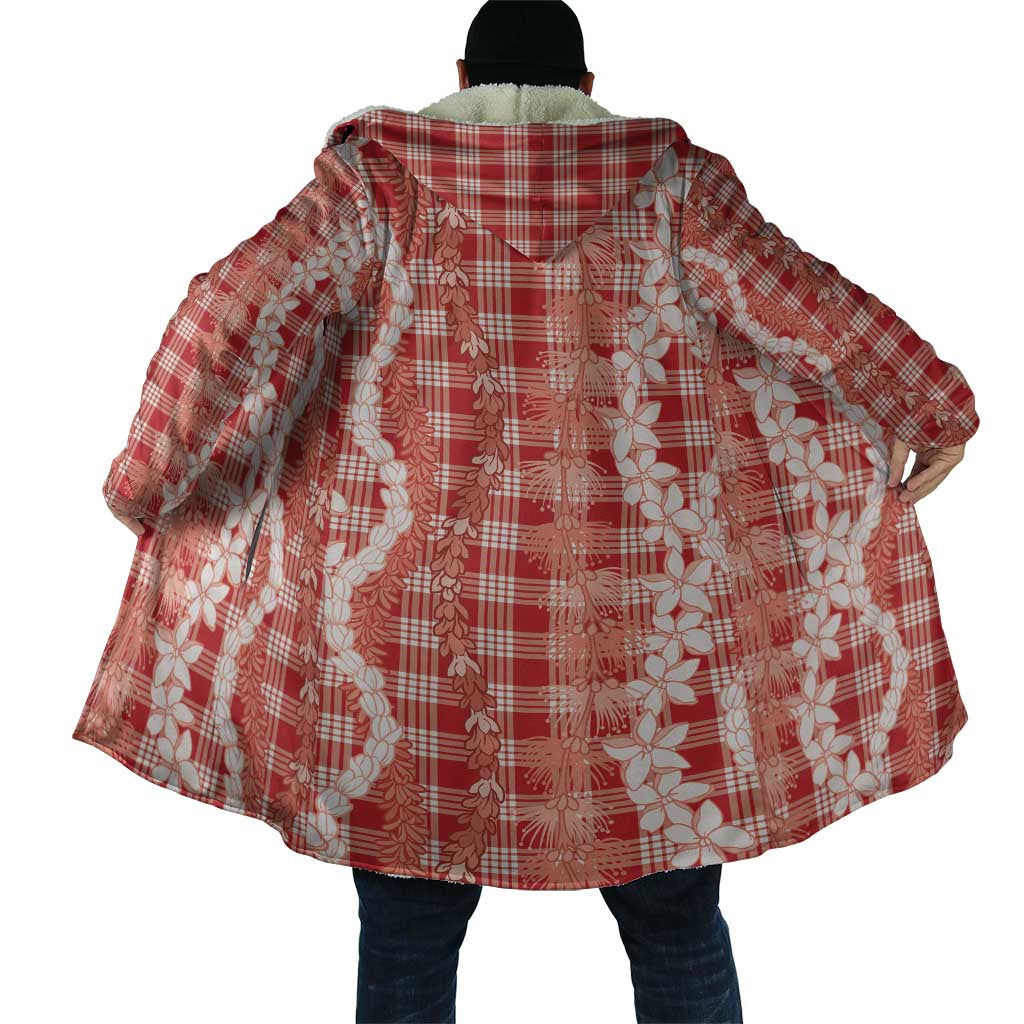 Hawaiian Ohia Lehua Lei Cloak Plaid Palaka Ulaula Pattern - Polynesian Pride