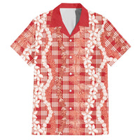 Hawaiian Ohia Lehua Lei Hawaiian Shirt Plaid Palaka Ulaula Pattern - Polynesian Pride