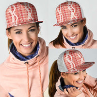 Hawaiian Ohia Lehua Lei Mesh Trucker Cap Plaid Palaka Ulaula Pattern - Polynesian Pride