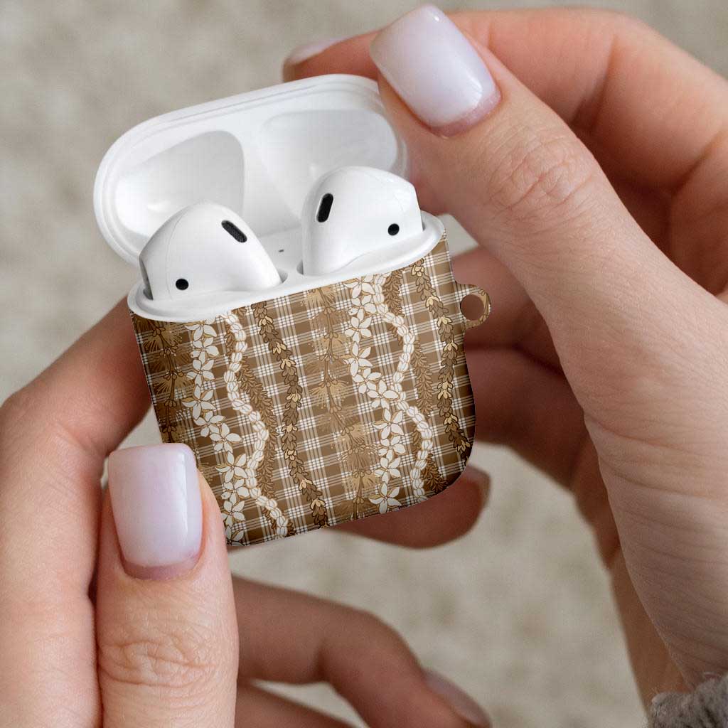 Hawaiian Ohia Lehua Lei AirPods Case Plaid Palaka Kalaihaahaa Pattern - Polynesian Pride