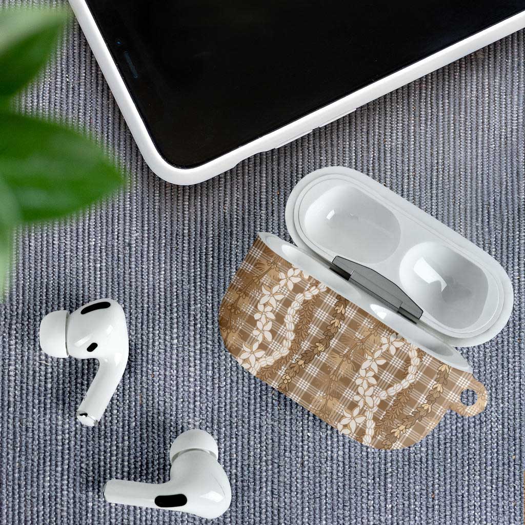 Hawaiian Ohia Lehua Lei AirPods Case Plaid Palaka Kalaihaahaa Pattern - Polynesian Pride
