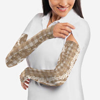 Hawaiian Ohia Lehua Lei Arm Sleeves Plaid Palaka Kalaihaahaa Pattern - Polynesian Pride