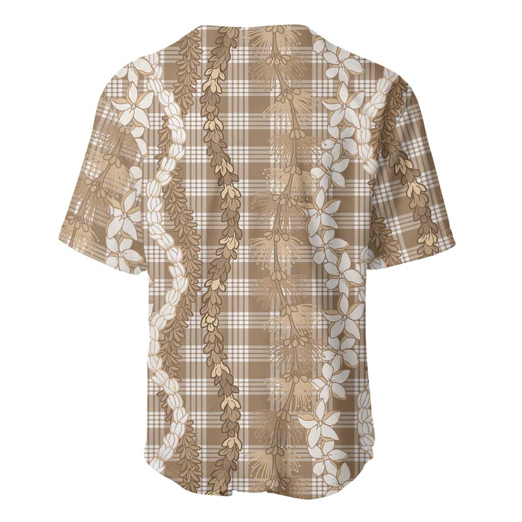 Hawaiian Ohia Lehua Lei Baseball Jersey Plaid Palaka Kalaihaahaa Pattern - Polynesian Pride