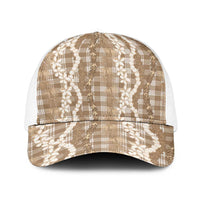 Hawaiian Ohia Lehua Lei Baseball Net Cap Plaid Palaka Kalaihaahaa Pattern - Polynesian Pride