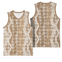 Hawaiian Ohia Lehua Lei Basketball Jersey Plaid Palaka Kalaihaahaa Pattern - Polynesian Pride