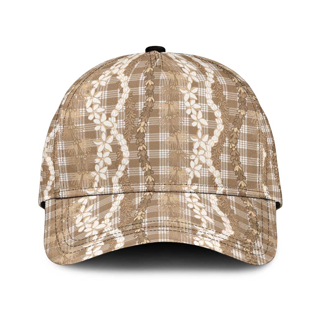 Hawaiian Ohia Lehua Lei Classic Cap Plaid Palaka Kalaihaahaa Pattern - Polynesian Pride