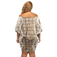 Hawaiian Ohia Lehua Lei Family Matching Off Shoulder Short Dress and Hawaiian Shirt Plaid Palaka Kalaihaahaa Pattern LT9 - Polynesian Pride