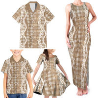 Hawaiian Ohia Lehua Lei Family Matching Tank Maxi Dress and Hawaiian Shirt Plaid Palaka Kalaihaahaa Pattern LT9 - Polynesian Pride