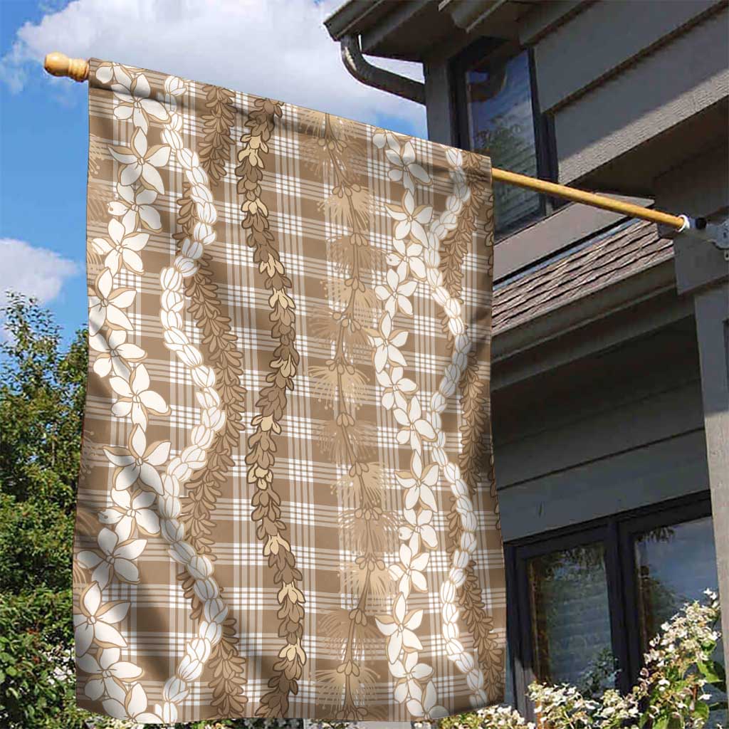 Hawaiian Ohia Lehua Lei Garden Flag Plaid Palaka Kalaihaahaa Pattern - Polynesian Pride