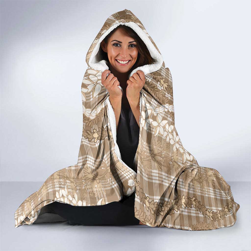Hawaiian Ohia Lehua Lei Hooded Blanket Plaid Palaka Kalaihaahaa Pattern - Polynesian Pride