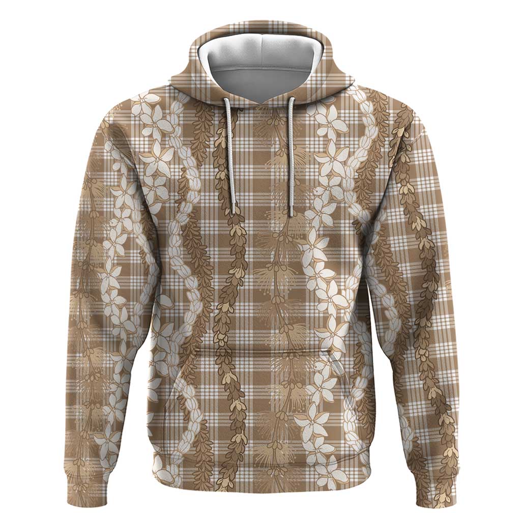 Hawaiian Ohia Lehua Lei Hoodie Plaid Palaka Kalaihaahaa Pattern - Polynesian Pride