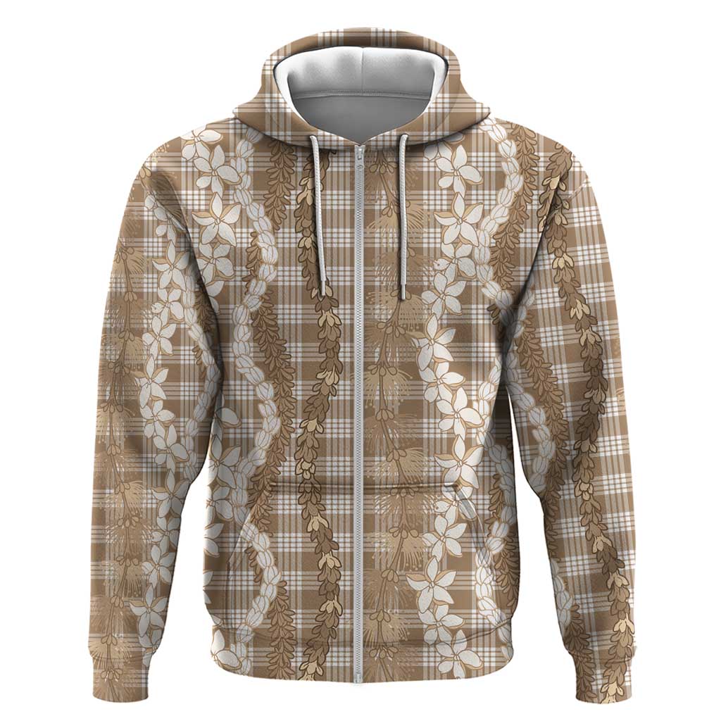 Hawaiian Ohia Lehua Lei Hoodie Plaid Palaka Kalaihaahaa Pattern - Polynesian Pride