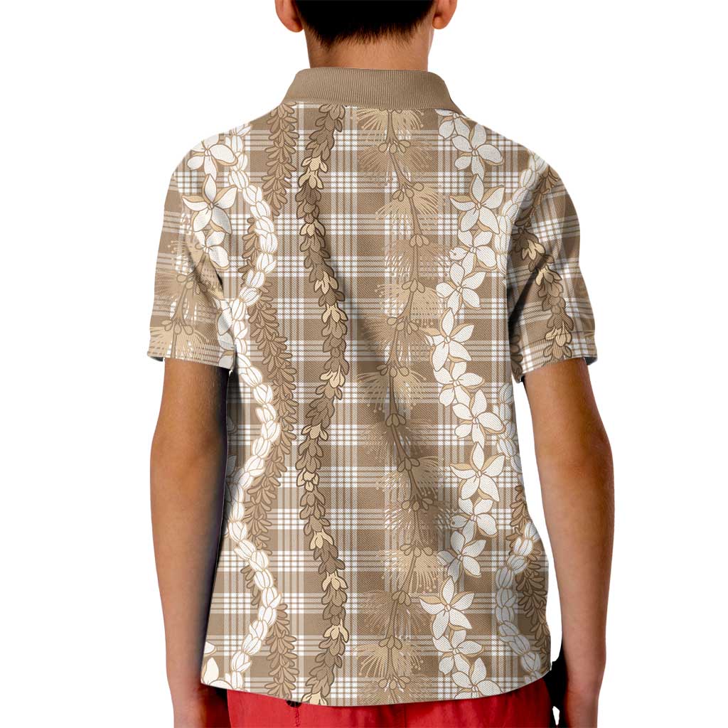Hawaiian Ohia Lehua Lei Kid Polo Shirt Plaid Palaka Kalaihaahaa Pattern - Polynesian Pride