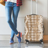 Hawaiian Ohia Lehua Lei Luggage Cover Plaid Palaka Kalaihaahaa Pattern - Polynesian Pride
