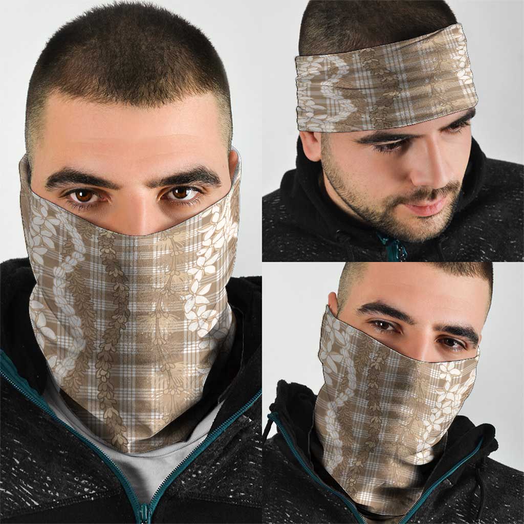 Hawaiian Ohia Lehua Lei Neck Gaiter Plaid Palaka Kalaihaahaa Pattern - Polynesian Pride