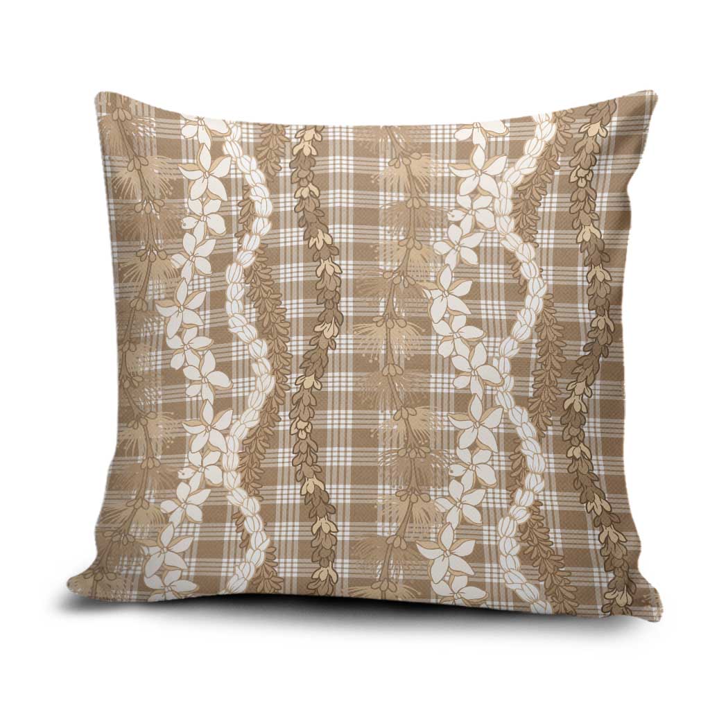 Hawaiian Ohia Lehua Lei Pillow Cover Plaid Palaka Kalaihaahaa Pattern - Polynesian Pride