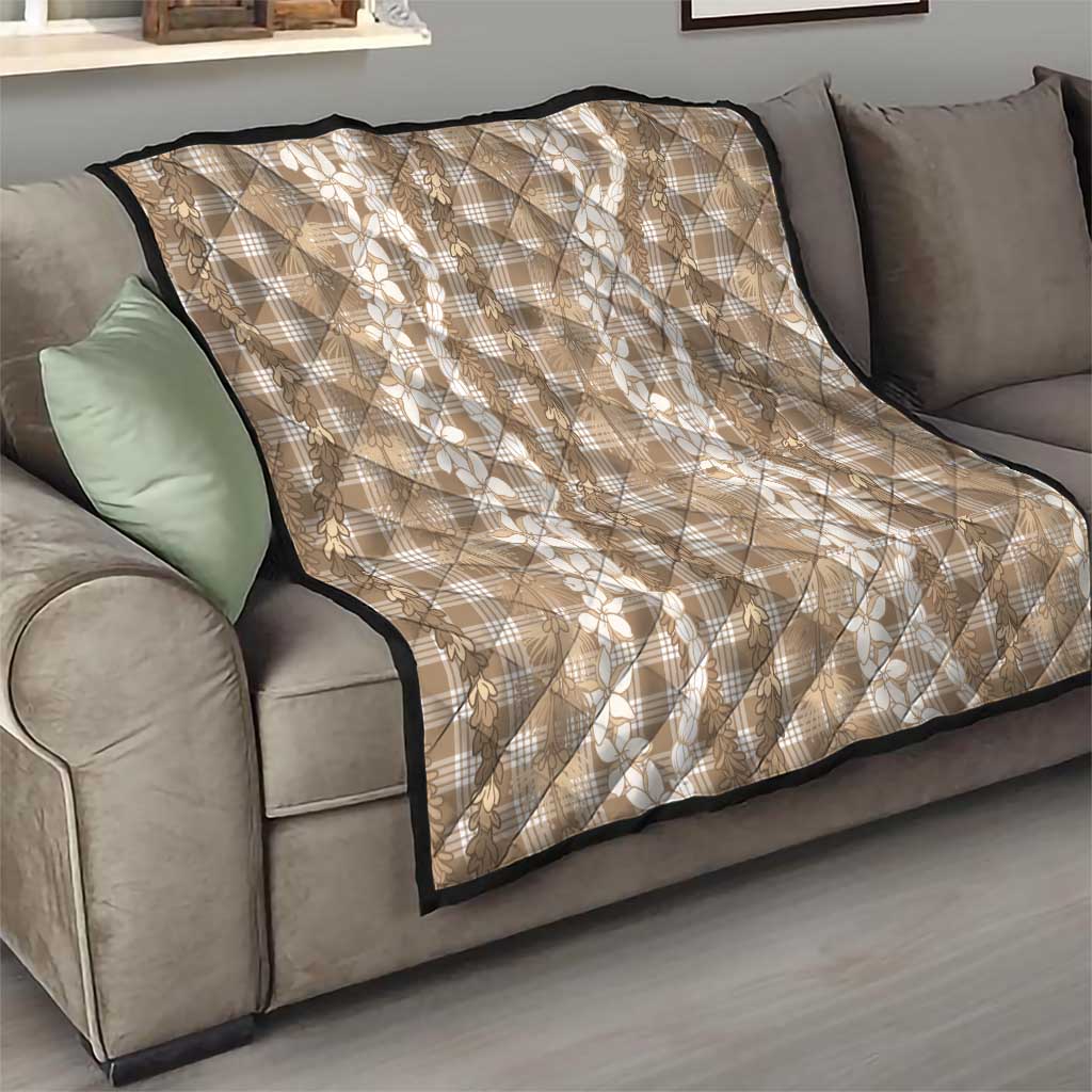 Hawaiian Ohia Lehua Lei Quilt Plaid Palaka Kalaihaahaa Pattern - Polynesian Pride