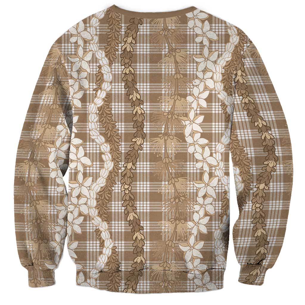 Hawaiian Ohia Lehua Lei Sweatshirt Plaid Palaka Kalaihaahaa Pattern - Polynesian Pride