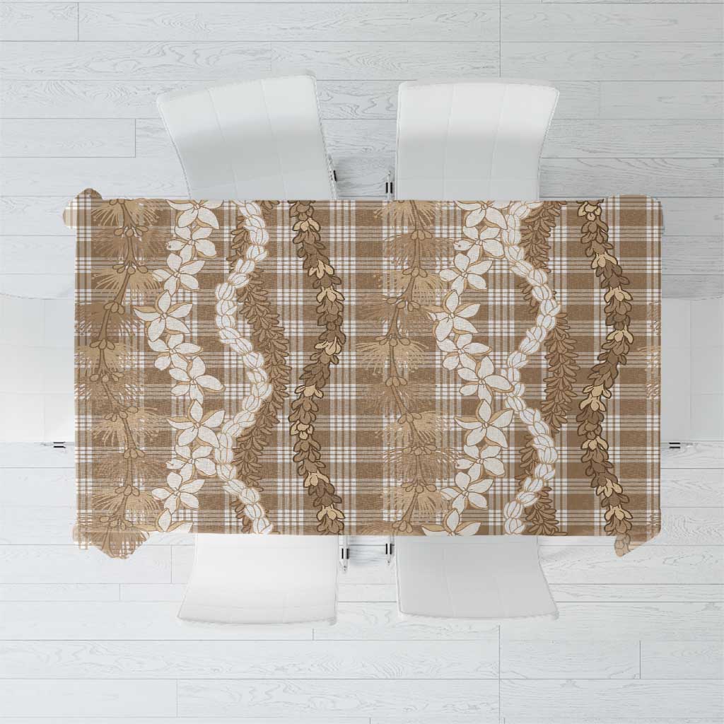 Hawaiian Ohia Lehua Lei Tablecloth Plaid Palaka Kalaihaahaa Pattern - Polynesian Pride