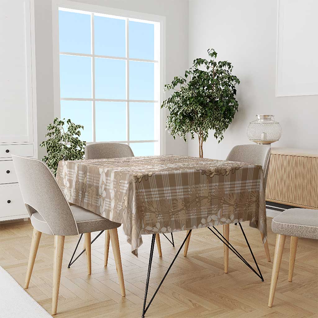 Hawaiian Ohia Lehua Lei Tablecloth Plaid Palaka Kalaihaahaa Pattern - Polynesian Pride