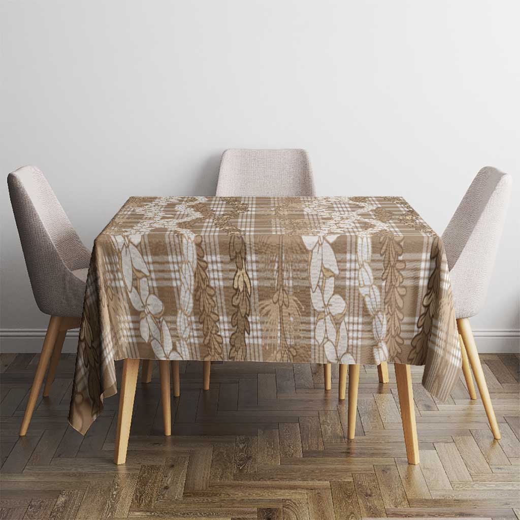 Hawaiian Ohia Lehua Lei Tablecloth Plaid Palaka Kalaihaahaa Pattern - Polynesian Pride