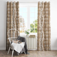 Hawaiian Ohia Lehua Lei Window Curtain Plaid Palaka Kalaihaahaa Pattern - Polynesian Pride