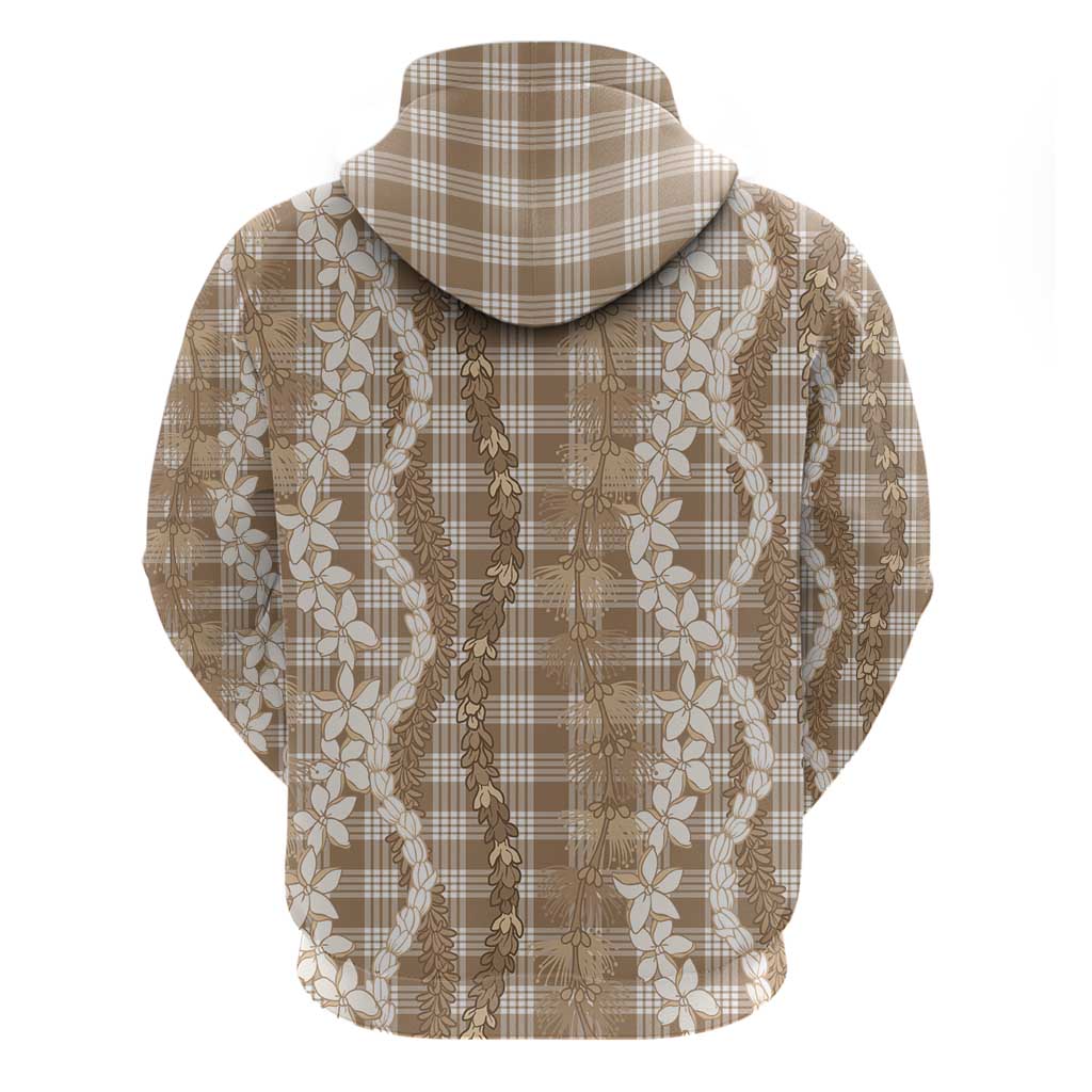 Hawaiian Ohia Lehua Lei Zip Hoodie Plaid Palaka Kalaihaahaa Pattern - Polynesian Pride