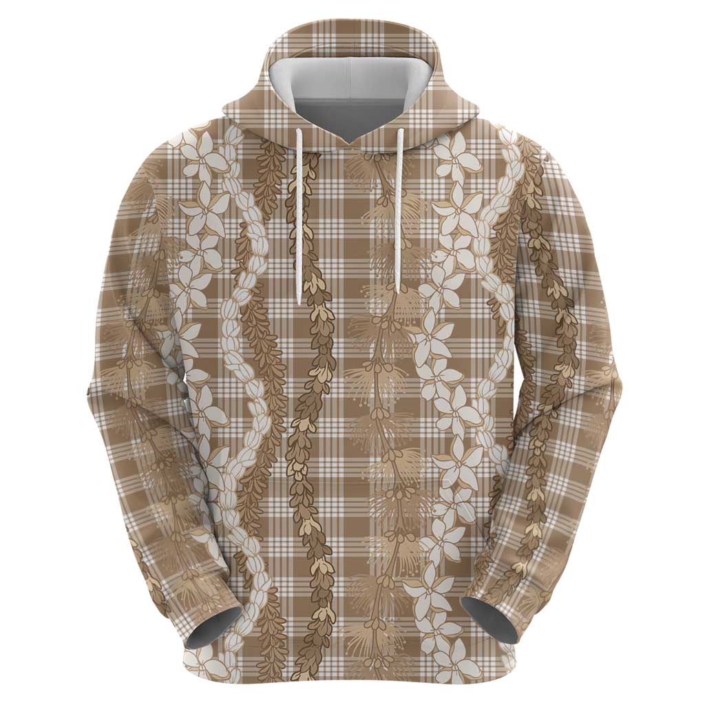 Hawaiian Ohia Lehua Lei Zip Hoodie Plaid Palaka Kalaihaahaa Pattern - Polynesian Pride