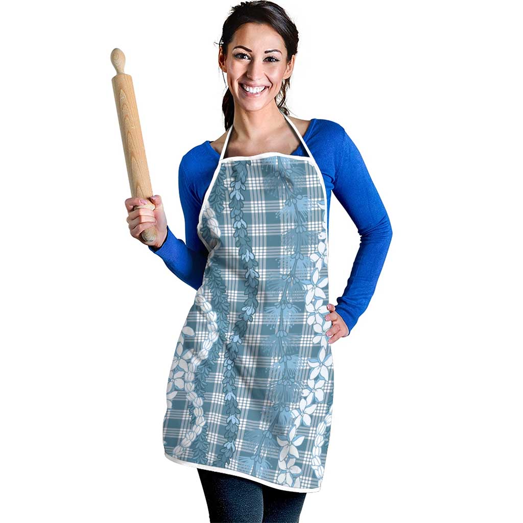 Hawaiian Ohia Lehua Lei Apron Plaid Palaka Uliuli Omaomao Pattern - Polynesian Pride
