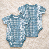 Hawaiian Ohia Lehua Lei Baby Onesie Plaid Palaka Uliuli Omaomao Pattern LT9 - Polynesian Pride