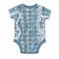 Hawaiian Ohia Lehua Lei Baby Onesie Plaid Palaka Uliuli Omaomao Pattern LT9 - Polynesian Pride