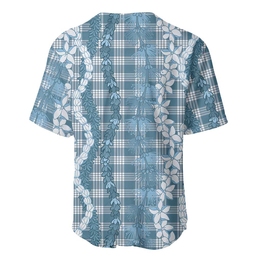 Hawaiian Ohia Lehua Lei Baseball Jersey Plaid Palaka Uliuli Omaomao Pattern - Polynesian Pride