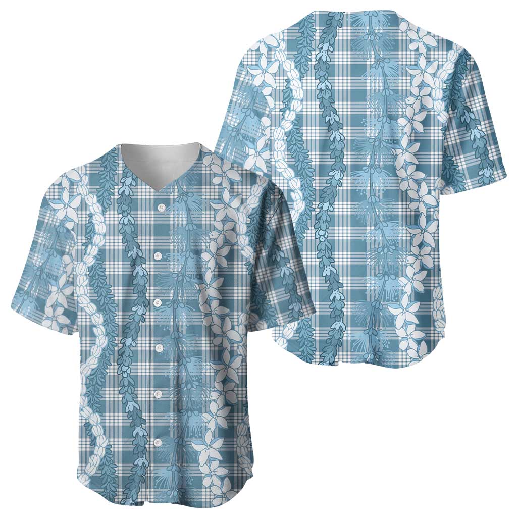 Hawaiian Ohia Lehua Lei Baseball Jersey Plaid Palaka Uliuli Omaomao Pattern - Polynesian Pride