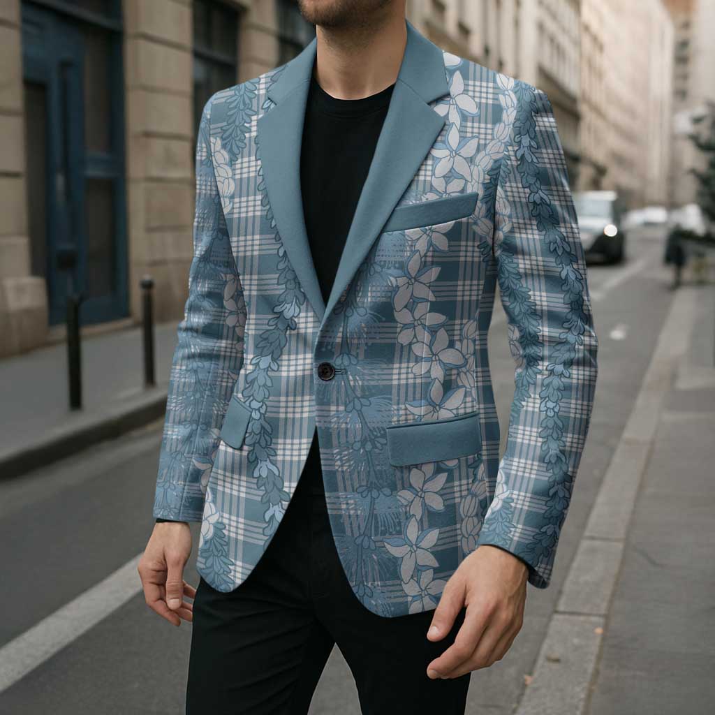 Hawaiian Ohia Lehua Lei Blazer Plaid Palaka Uliuli Omaomao Pattern - Polynesian Pride
